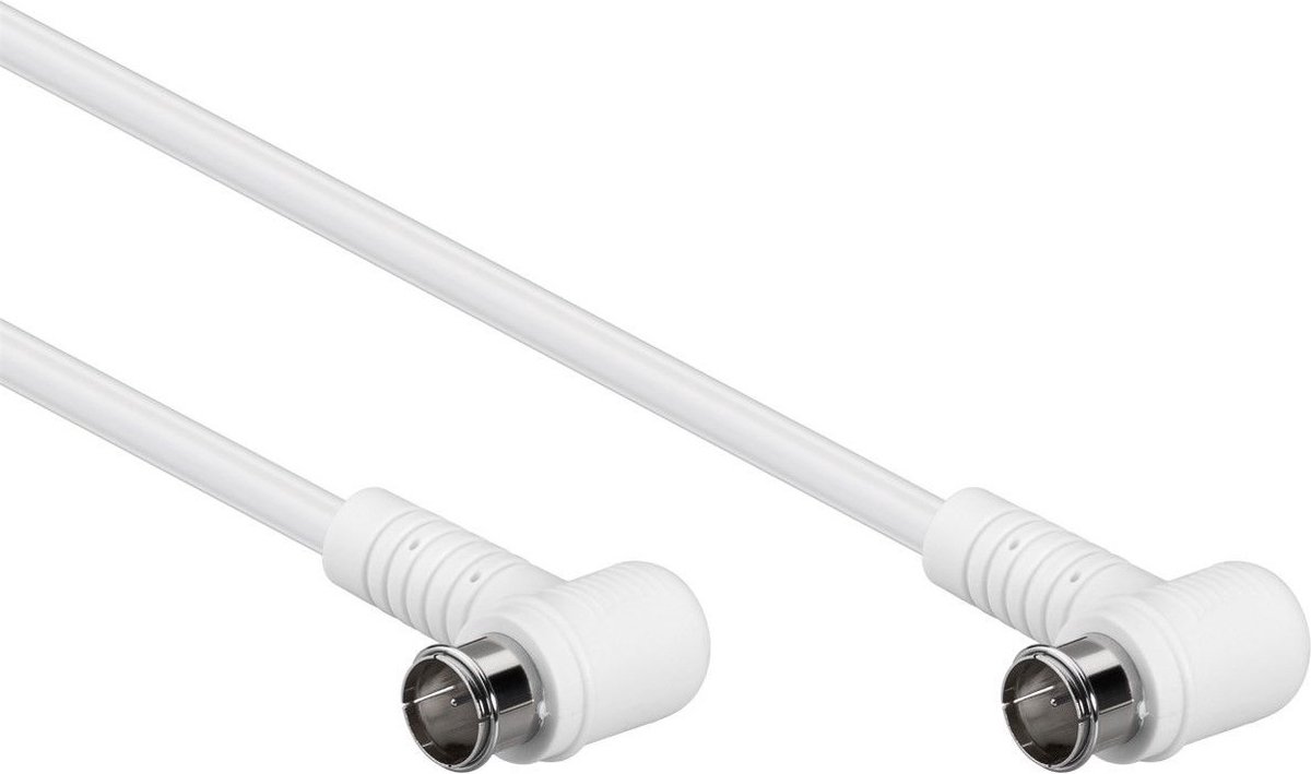 F-quick (m) - F-quick (m) coaxkabel / haaks - wit - 2,5 meter