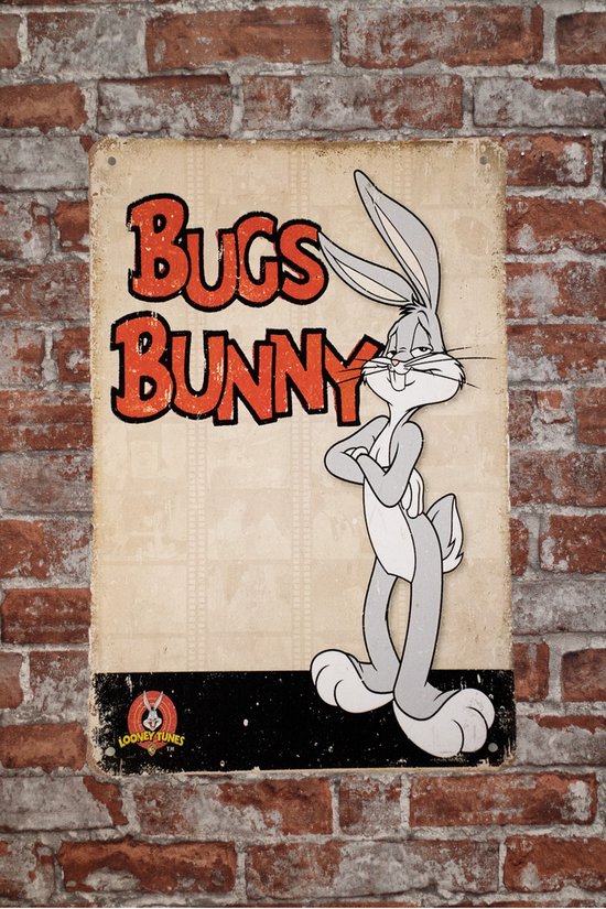 Bugs Bunny - Metalen wandbord - Wandbord - Mancave - Mancave decoratie - Decoratie - Metal sign - Tekst bord - Bar decoratie - Metalen decoratie - 20x30cm - Uniek - Cadeau - Metalen borden - UV beste