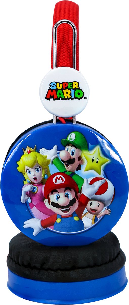Super Mario en Vrienden - Koptelefoon voor kinderen 3-7 jaar - Blauwe/Rood - Gaming Headphone