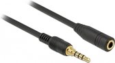 DeLOCK Câble d'extension intelligent audio / vidéo à 4 pôles Jack 3,5 mm avec espace supplémentaire AWG24 - Noir - 5 mètres