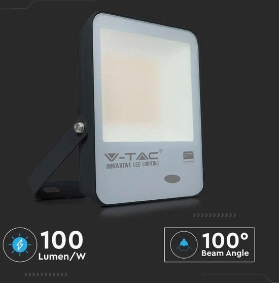 V-tac VT-11020S LED straler met sensor - 17W - 2520Lm - 3000K - Wit - IP65 - Rond