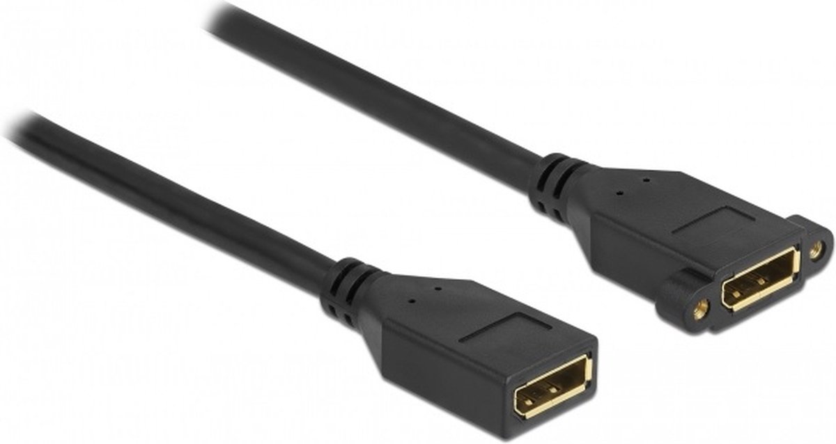 DisplayPort inbouwadapter (v-v) - versie 1.2 (4K 60Hz) / zwart - 0,30 meter