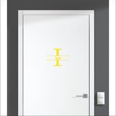 Sticker pour porte avec nom - Ian - Jaune
