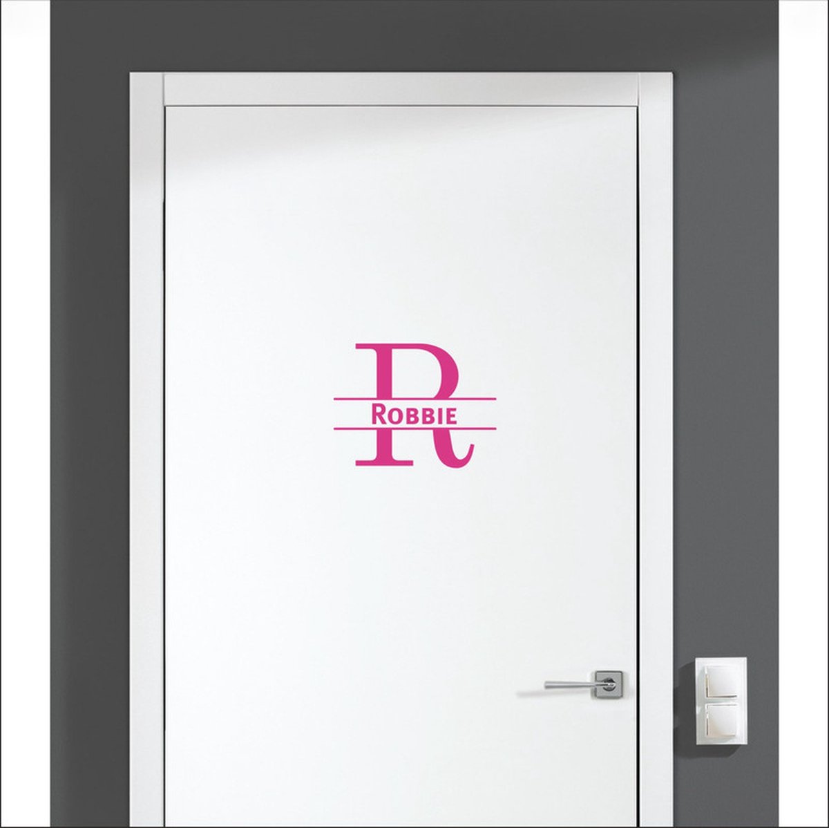 Deursticker Met Naam - Robbie - Roze