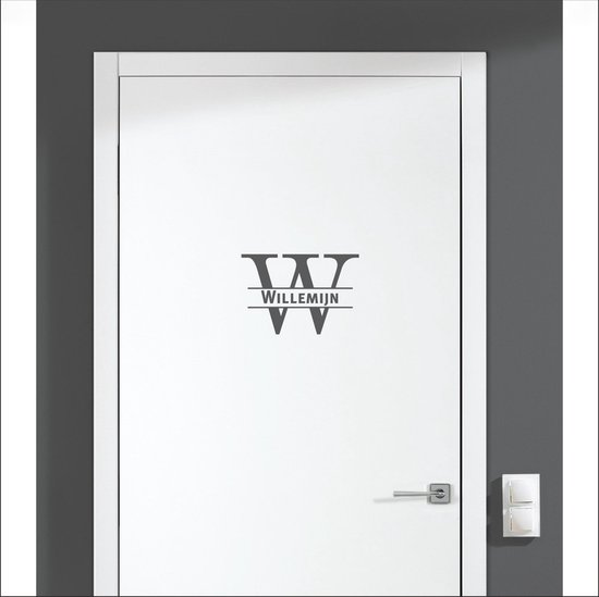 Sticker pour porte avec nom - Willemijn - Anthracite