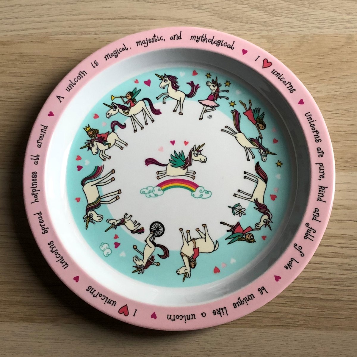 Eenhoorn kinder melamine bord - Tyrrell Katz
