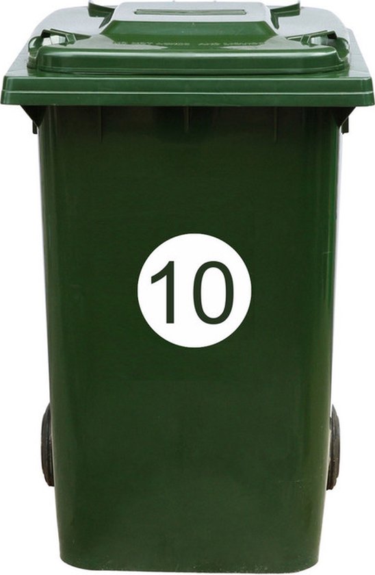 Groene kliko met witte cirkel met nummer 10.