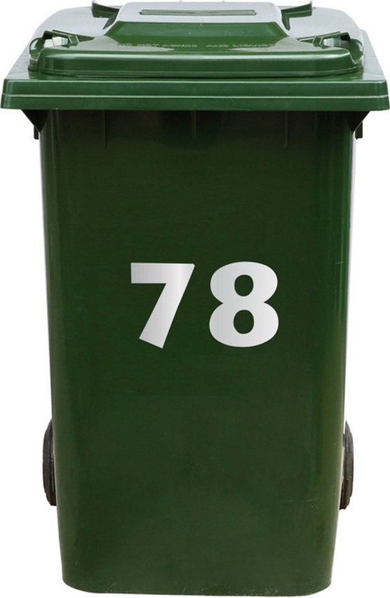 Autocollant Kliko / Autocollant poubelle - Numéro Kliko x 25 - Argent