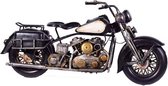 Maddeco - zwarte motor - Harley stijl - blikken woondecoratie - blik - motor - 40 cm lang - hand gemaakt