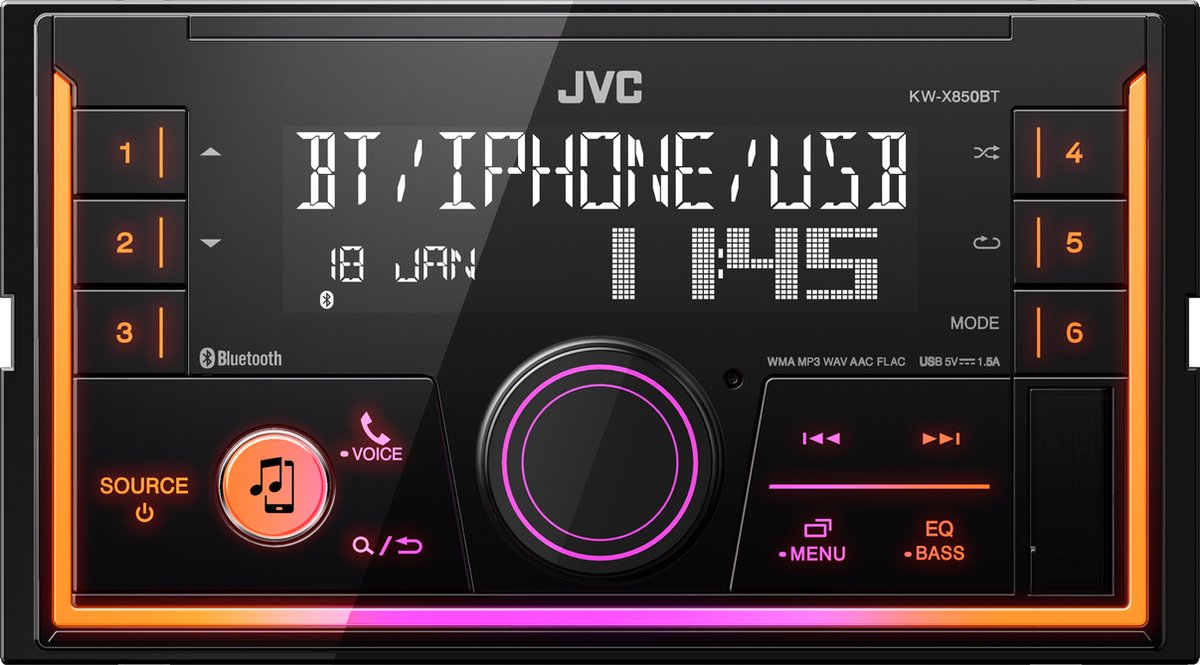 JVC KW-X850BT 2DIN Autoradio - Multicolor – foto 4
