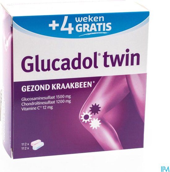 +4 weken gratis Glucadol twin voor gezond kraakbeen, 2 x 112 tabletten.