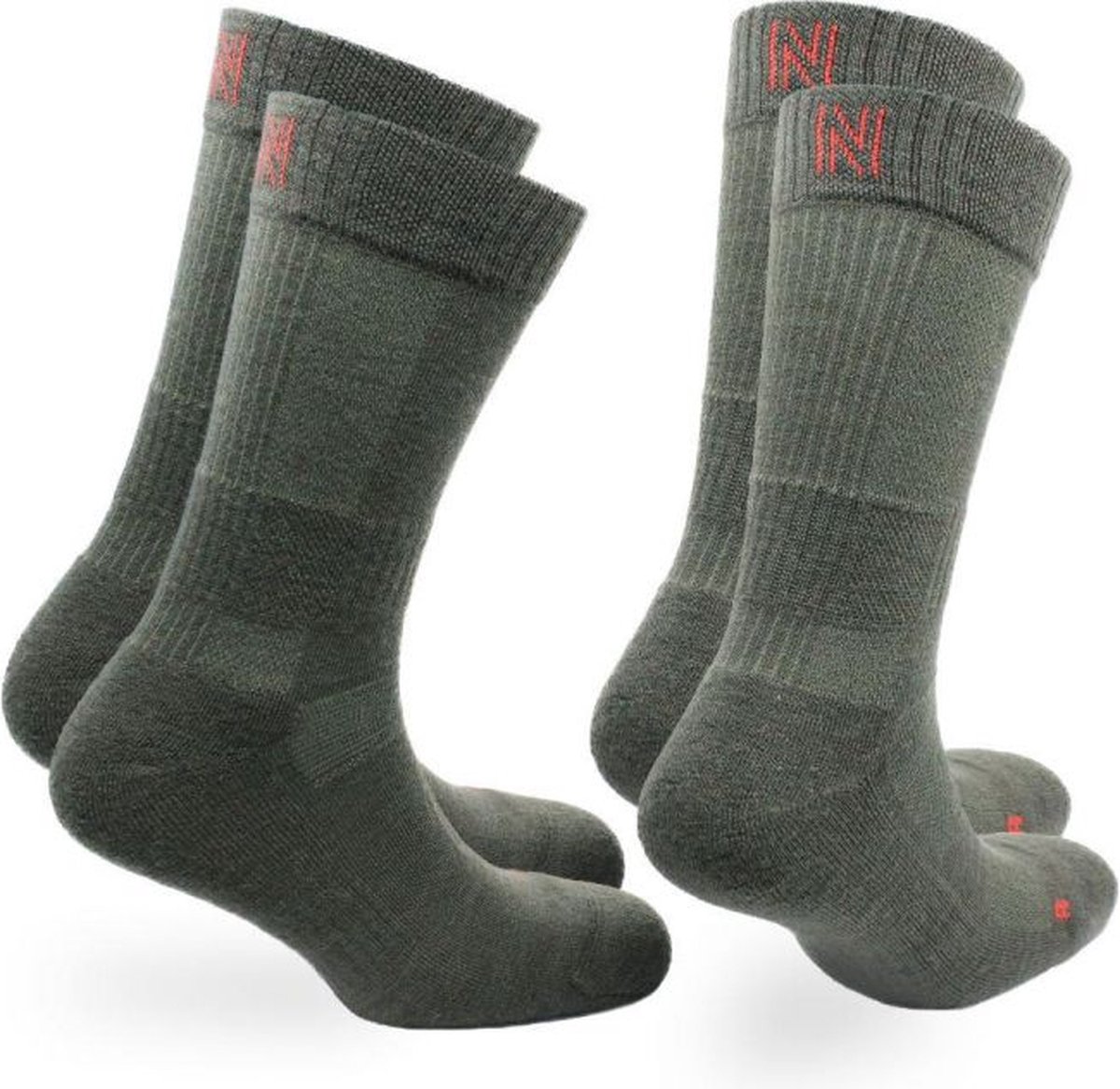 Norfolk Wandelsokken 2 Paar 60% Merino Wol Sokken Anti Blaren Outdoorsokken met Schok Absorptie Demping Hoge kwaliteit Langdurig Wollen Sokken Warme sokken – Leonardo Groen