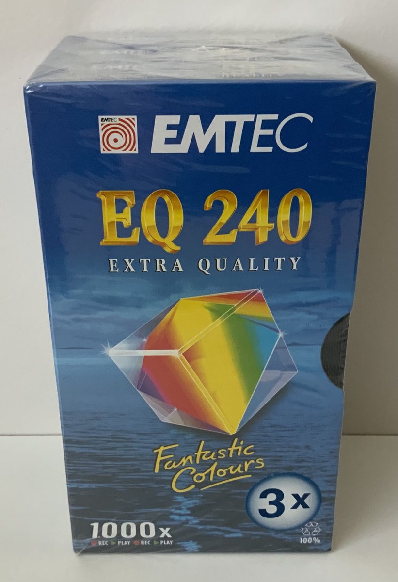 Emtec VHS 240min EQ extra quality video banden 3-pack