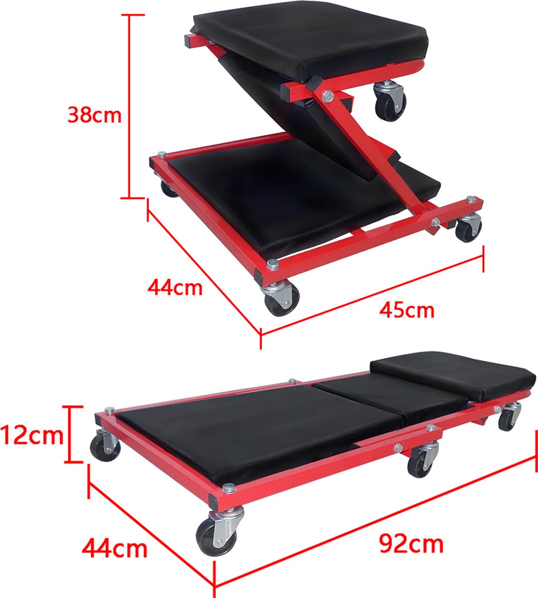 Workshop Rolplank Montage Rolplank Werkplaatskruk Montage Bed 1 m Lang, Rolbare Monteur Rolstoel met 6 Universele Wielen Gevoerde Zitting, voor de Garage Werkplaats of Thuis Rood | NL Workshop Rolplank Montage Rolplank Werkplaatskruk Montage Bed 1 m Lang, Rolbare Monteur Rolstoel met 6 Universele Wielen Gevoerde Zitting, voor de Garage Werkplaats of Thuis Rood | NL