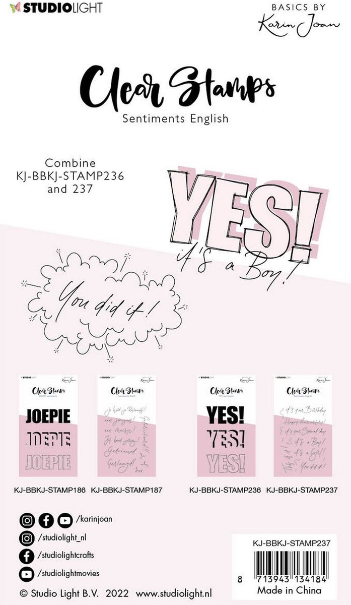 Studio Light Essentials Clear Stamp Sentiments Yes | bol.com