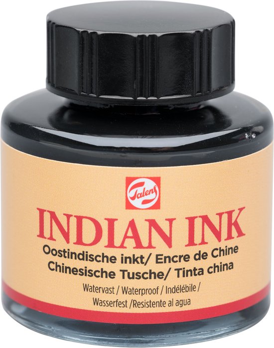 Oost-Indische inkt Talens zwart 30ml