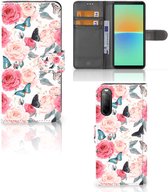 Smartphone Hoesje Sony Xperia 10 IV Flipcase Cadeautjes voor Moederdag Butterfly Roses