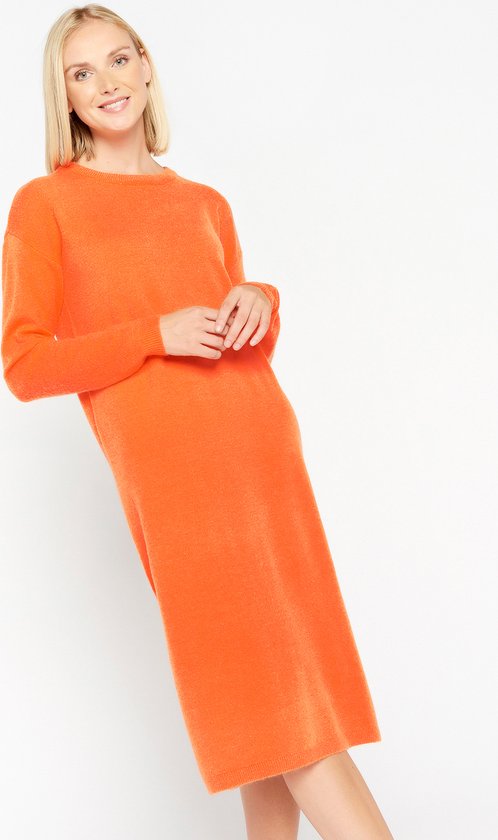LolaLiza Oversized trui-jurk - Orange - Maat XS | bol.com