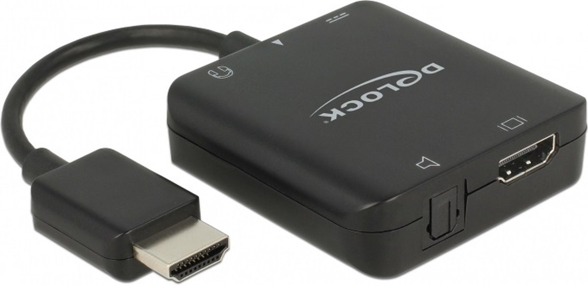 DeLOCK Premium HDMI naar stereo en 5.1 audio extractor - compact - HDMI 2.0 (4K 60Hz) / zwart