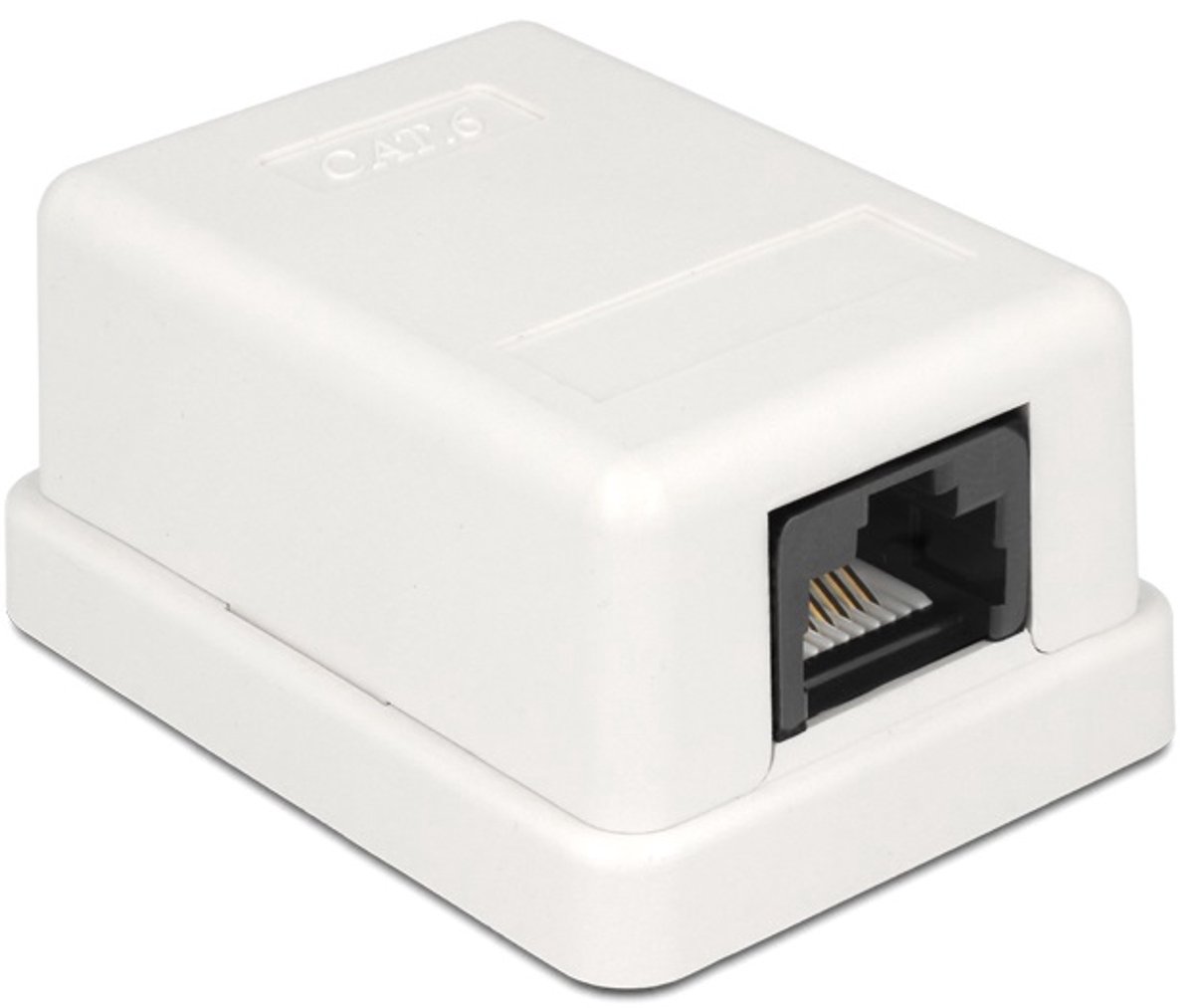 CAT6 Gigabit netwerk uitvoerdoos/montagedoos met 1 RJ45 poort - tool-free / wit