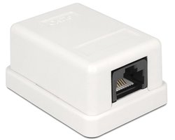 CAT6 Gigabit netwerk uitvoerdoos/montagedoos met 1 RJ45 poort - tool-free / wit