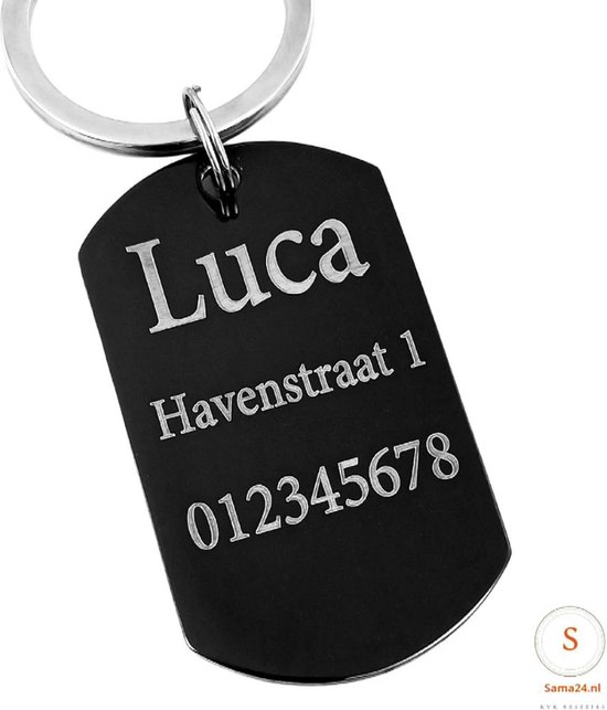 Titanium hondenpenning id tag inclusief 2 kanten graveren 49 x 28 mm