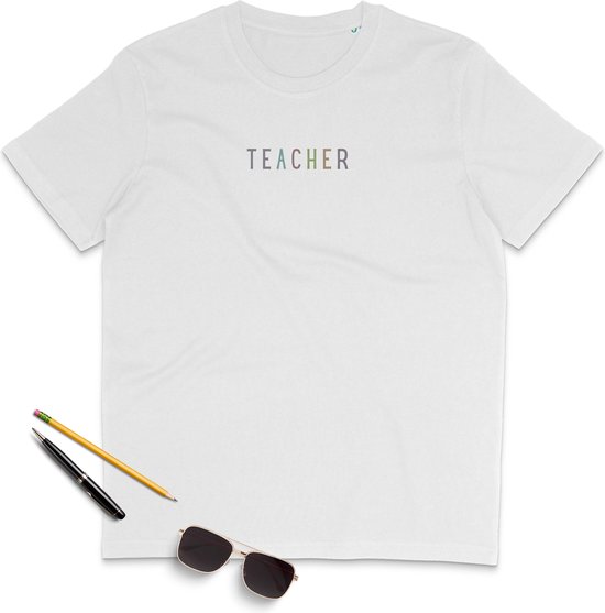 T-shirt Teacher Ladies - Col rond - Manches courtes - Wit - Taille 2XL