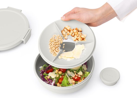 Récipient à salade Brabantia Make & Take - 1,3 l - Plastique - Gris clair