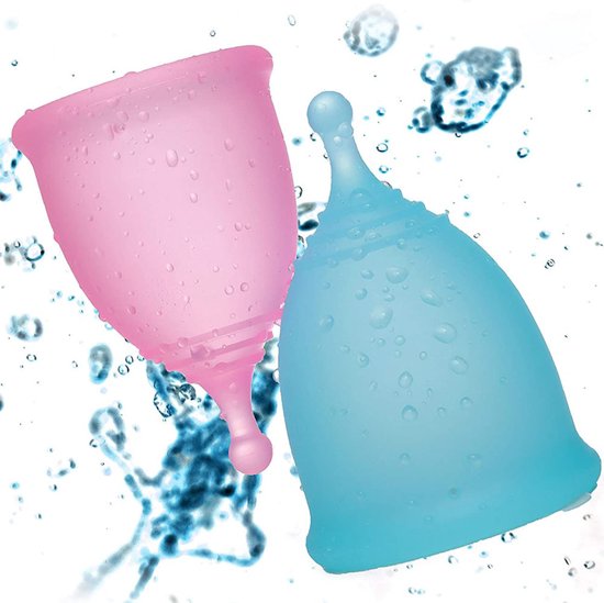 Herbruikbare menstruatie cup set Maat S en L - groen en roze - Duurzaam en 100% veilig - medisch gecertificeerde siliconen - tot 12 uur lekvrij - menstruatiecup - gezonder en goedkoper dan tampons - ergonomisch ontwerp - Merkloos
