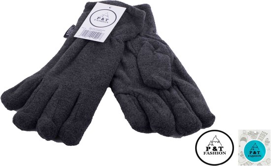 P&T Heren Handschoenen - Fleece + Thinsulate - Grijs - L-XL