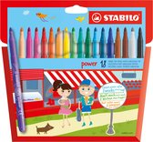 STABILO Power -Viltstift - Tot 8 Weken Zonder Dop - Etui Met 18 Kleuren