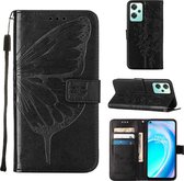 Mobigear Telefoonhoesje geschikt voor Realme 9 Pro Hoesje | Mobigear Butterfly Bookcase Portemonnee | Pasjeshouder voor 2 Pasjes | Telefoonhoesje voor Pinpas / OV Kaart / Rijbewijs - Zwart