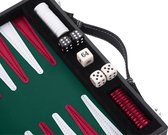 Backgammon 15 pouces, vert/rouge/blanc cousu