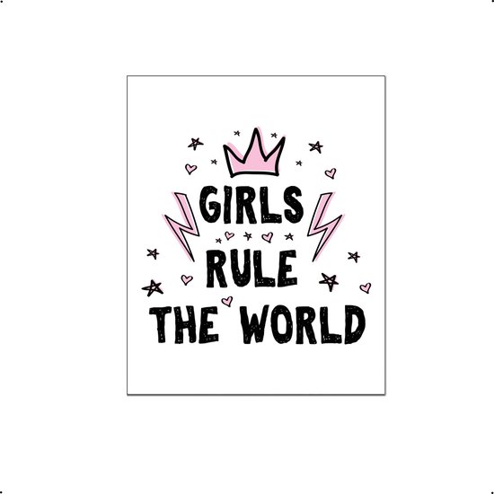 PosterDump - Girls rule the world teksten - Baby / kinderkamer poster - Teksten / motivatie poster