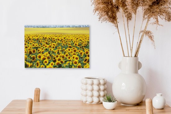 Tableau sur toile Tournesol - Fleurs - Nature - 30x20 cm - Décoration murale