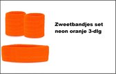 Zweetbandjes set neon oranje - Haarband polsband fitness sport festival thema EK WK Holland sport