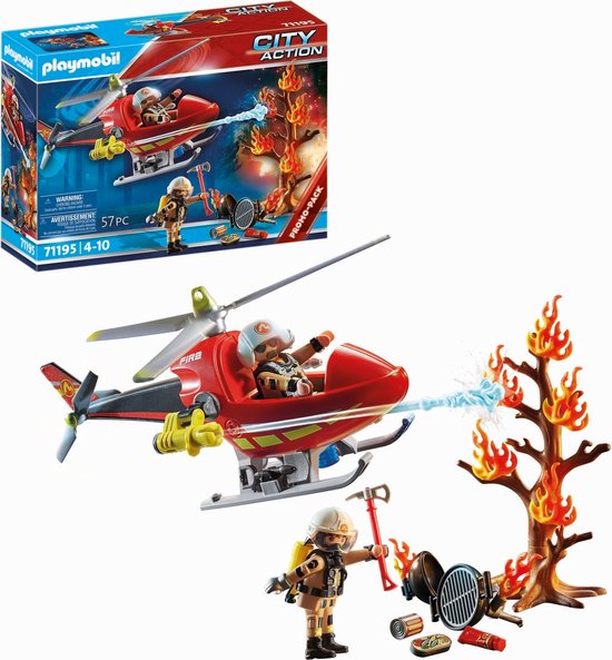 Playmobil 9462 – Grande Caserne De Pompiers Avec Hélicoptère, Alarme Sonore Et Rampe – City Action Pompiers – Dès 5 Ans
