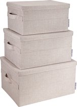 Bigso Box of Sweden Stoffen opbergbox grijs - Stapelbaar, Met deksel, Opvouwbaar