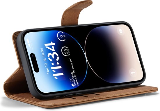 Apple iPhone 14 Pro Max Casemania Case Sienna Brown - Étui livre magnétique 2 en 1
