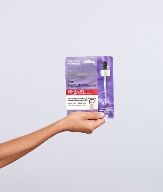L’Oréal Paris - Revitalift Filler Hyaluronzuur Tissue Gezichtsmasker - 5 Stuks - Voordeelverpakking - L’Oréal Paris