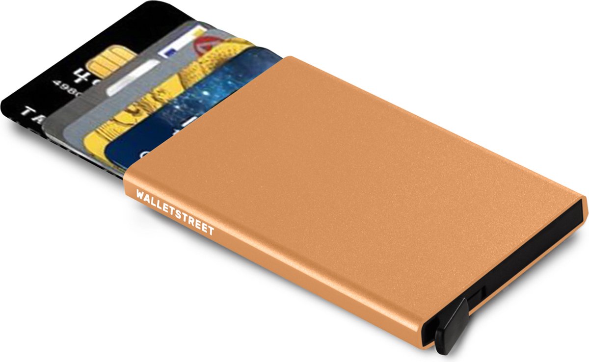 Walletstreet Uitschuifbare Pasjeshouder DS Type - Walletstreet Aluminium Creditcardhouder Card Protector Anti-Skim/ RFID Card Protector 8 Pasjes – Geel/Yellow