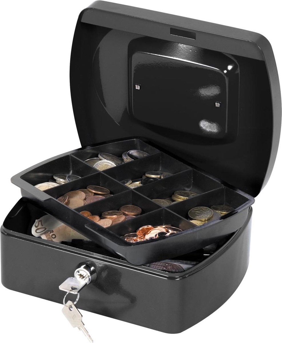 Q-CONNECT geldkoffer, 205 x 160 x 85 mm, zwart 20 stuks