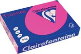 Clairefontaine Trophée Intens, gekleurd papier, A4, 80 g, 500 vel, fluo roze 5 stuks