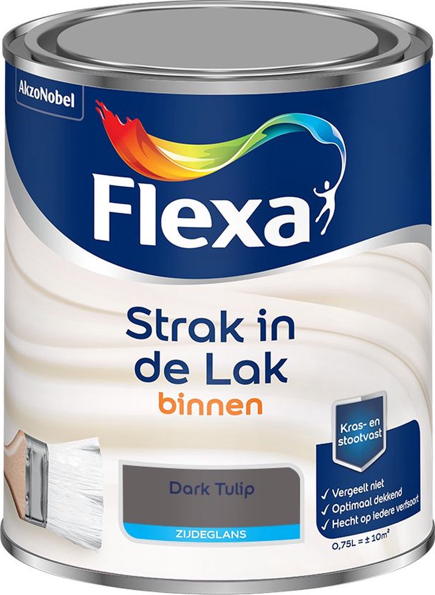 Flexa Strak in de Lak - Binnenlak - Zijdeglans - Dark Tulip - 750 ml
