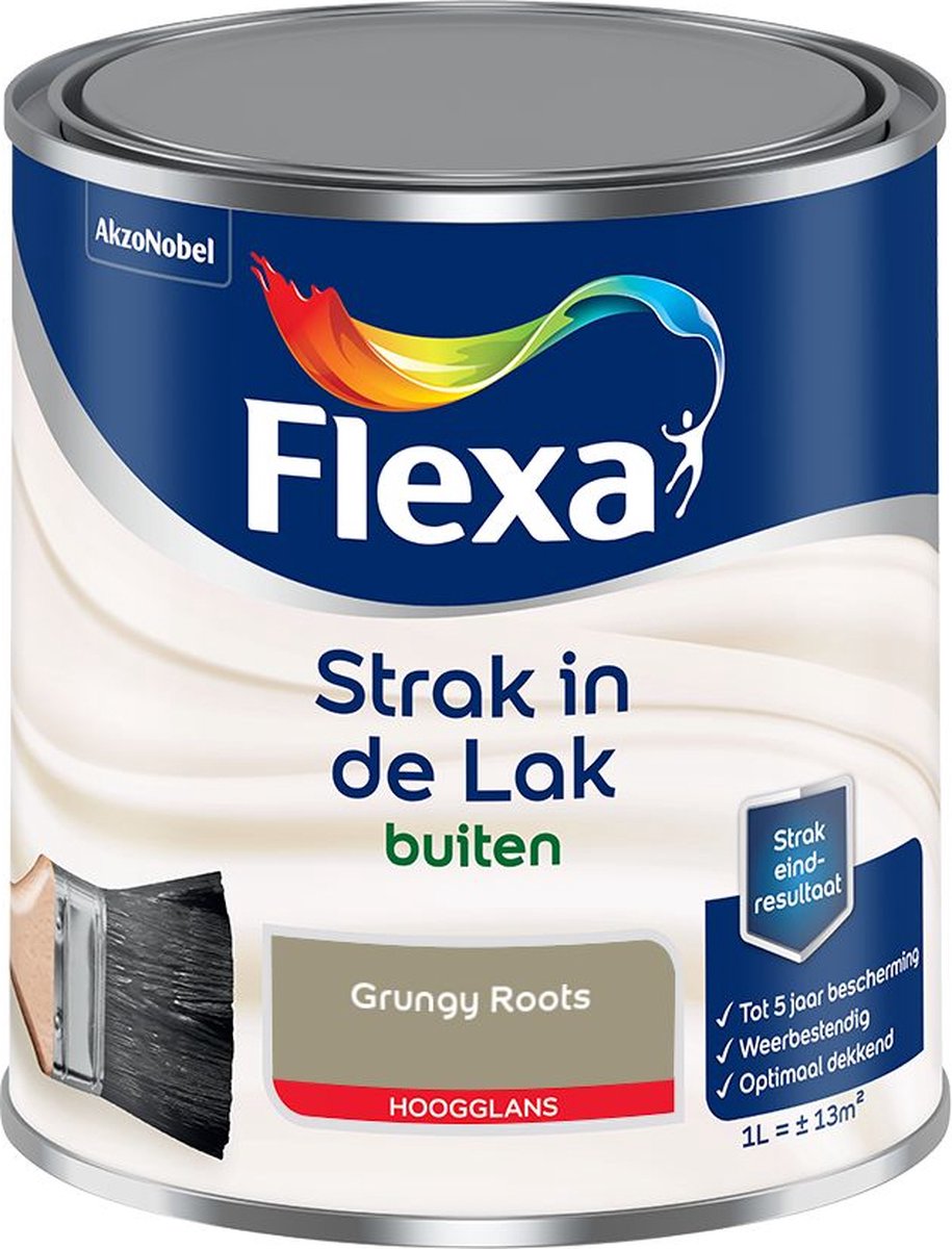 Flexa Strak in de Lak - Buitenlak - Hoogglans - Grungy Roots - 1 liter