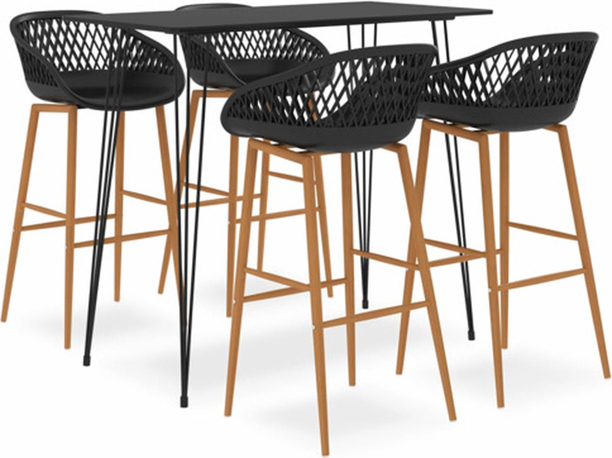 vidaXL 5-delige - Barset - zwart