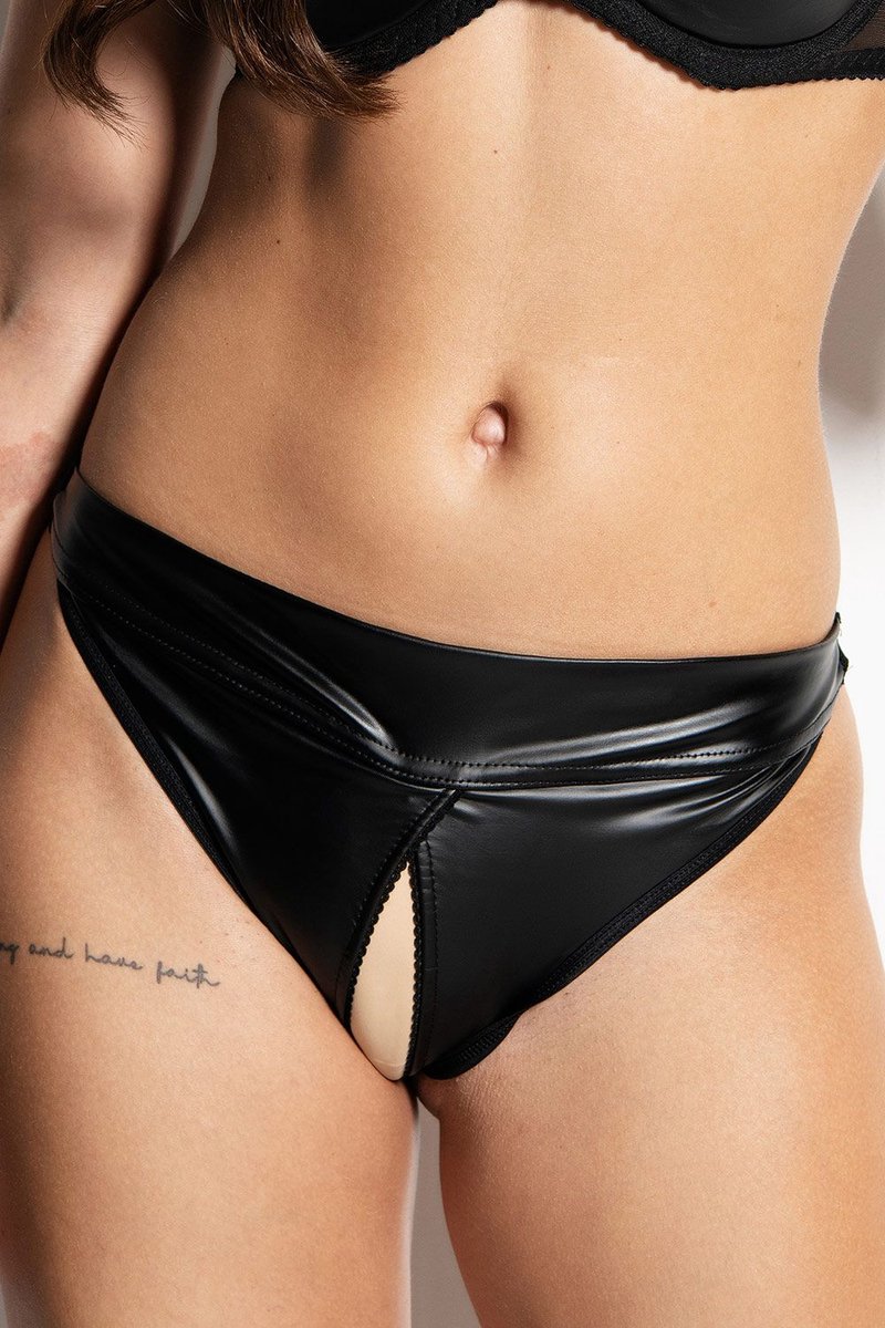 Christine le Duc - Open kruis string Mistress - Maat XL - Zwart