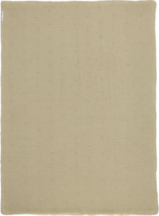 Meyco Baby Mini Knots teddy ledikant deken - sand - 100x150cm van Meyco — afbeelding 2