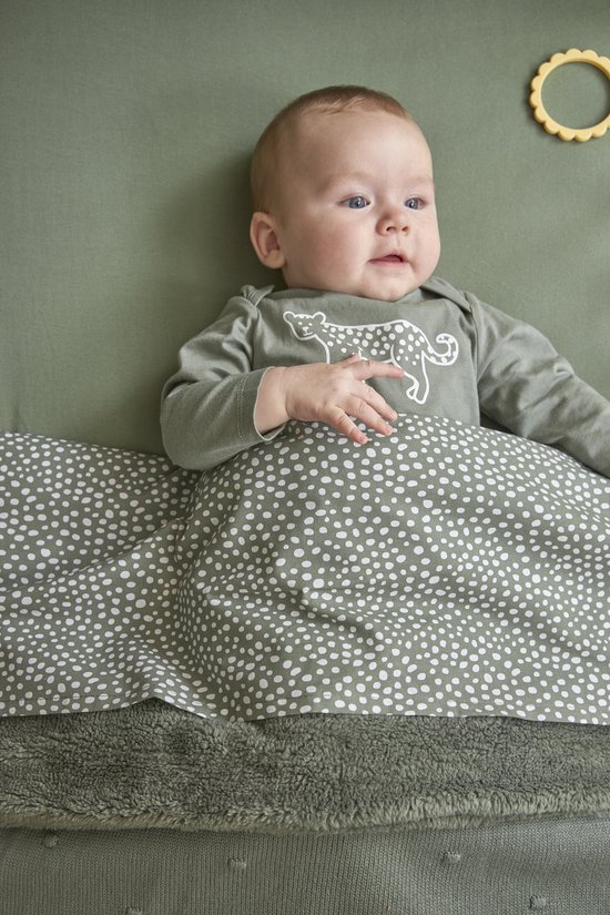 Meyco Baby Mini Knots teddy ledikant deken - forest green - 100x150cm - 2.0 TOG — afbeelding 5