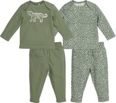 Pyjama bébé Meyco Cheetah - pack de 2 - vert forêt - 62/ 68